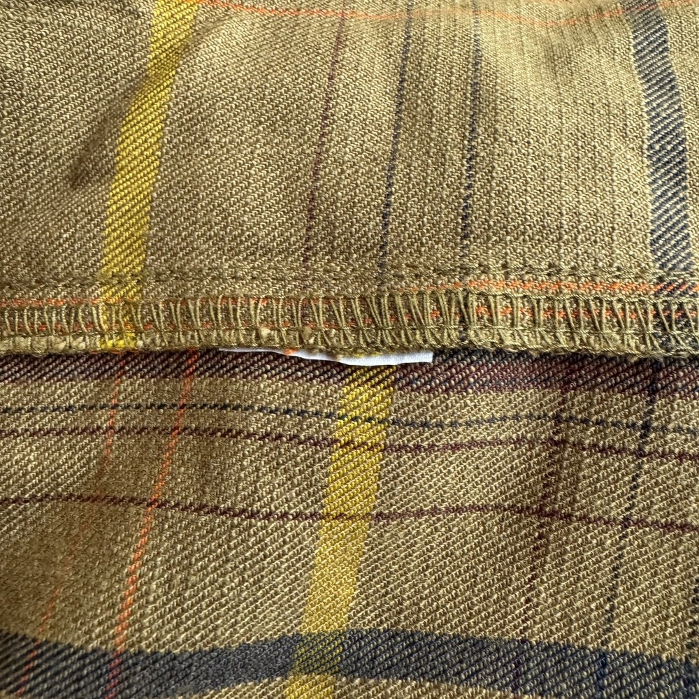 LL BEAN Snap Front Wool Blend Plaid Flannel Shirt Size Medium Hiking Outdoors - Picture 4 of 7